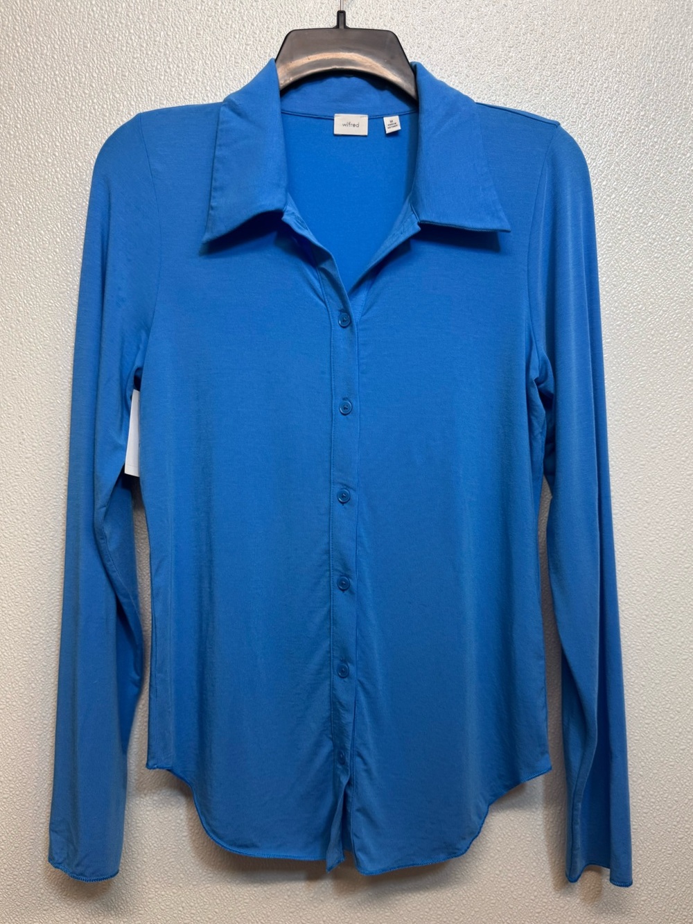 Wilfred Vibrant Blue Button-Down Shirt Sz M (D-62)